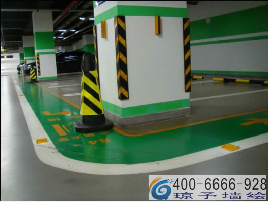 椒江地下车库指示牌彩绘